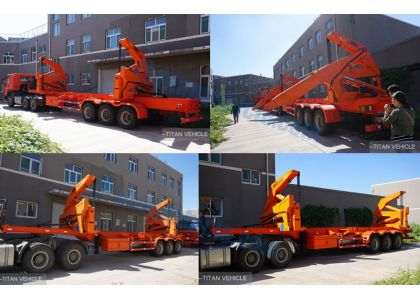 How the container side loader is transported?