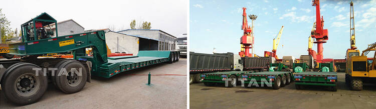 Lowboy semi trailer