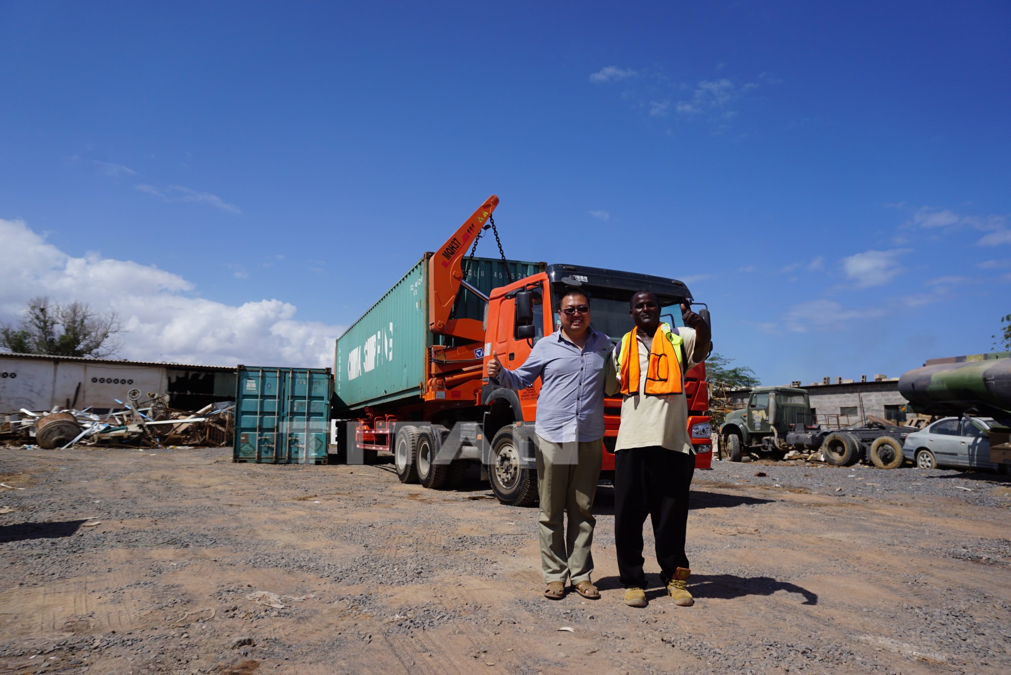 container side loader trailer