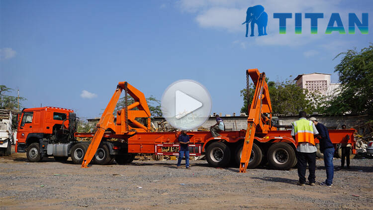 40Ft Side Loader Container trailer testing video display