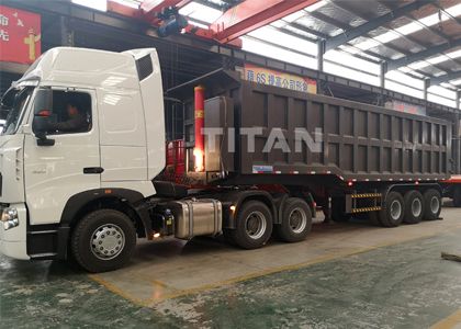 60ton End Tipper truck trailers ready for shipment now!