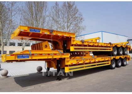 TITAN 80t Lowbed trailer/low bed semi trailer for our Djibouti Client