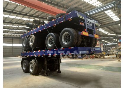 TITAN 3 axles 40t flatbed trailer container flatbed semi trailer