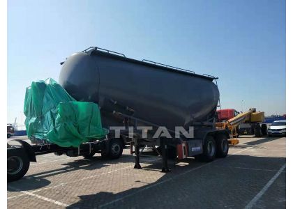 2 axles bulk cement tank trailer/flour tank semi trailer has arrived at the port