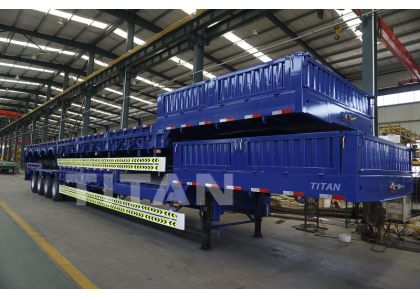 TITAN 4 axles 100ton low bed trailer lowbed semi trailer ready for shipment